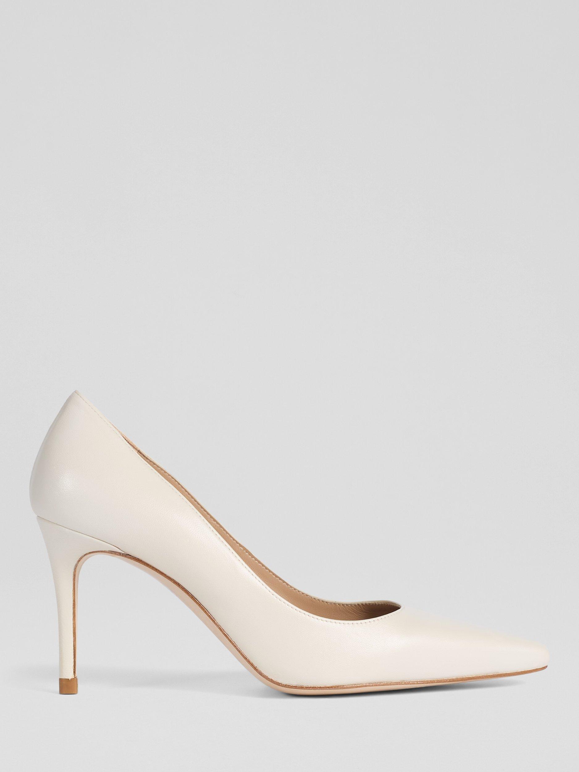 Product image 1 of 3, which shows L.K.Bennett Floret Pointed Toe Court Shoes, Ecru, 2