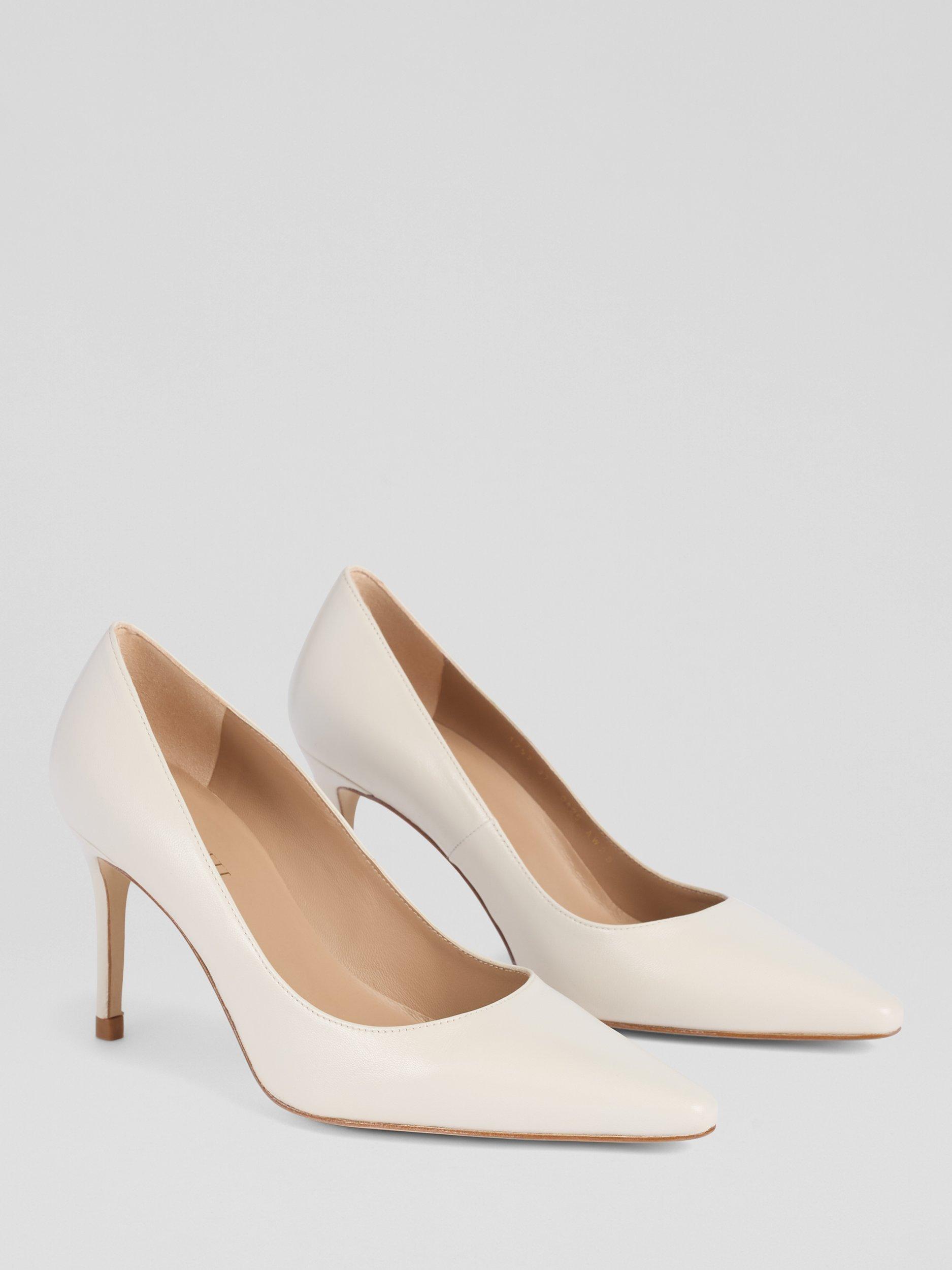 Product image 2 of 3, which shows L.K.Bennett Floret Pointed Toe Court Shoes, Ecru, 2