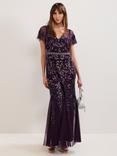 Phase Eight Collection 8 Kaida Beaded Maxi Dress, Purple