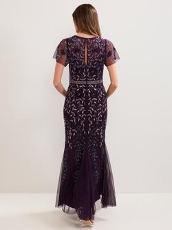 Phase Eight Collection 8 Kaida Beaded Maxi Dress, Purple - view 2, Purple