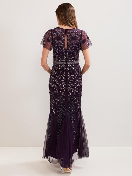 Phase Eight Collection 8 Kaida Beaded Maxi Dress, Purple - view 2, Purple