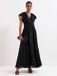 Phase Eight Liana Ruffle Maxi Dress, Black