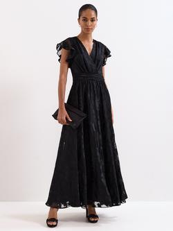 Phase Eight Liana Ruffle Maxi Dress, Black, Black