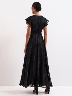 Phase Eight Liana Ruffle Maxi Dress, Black - view 2, Black