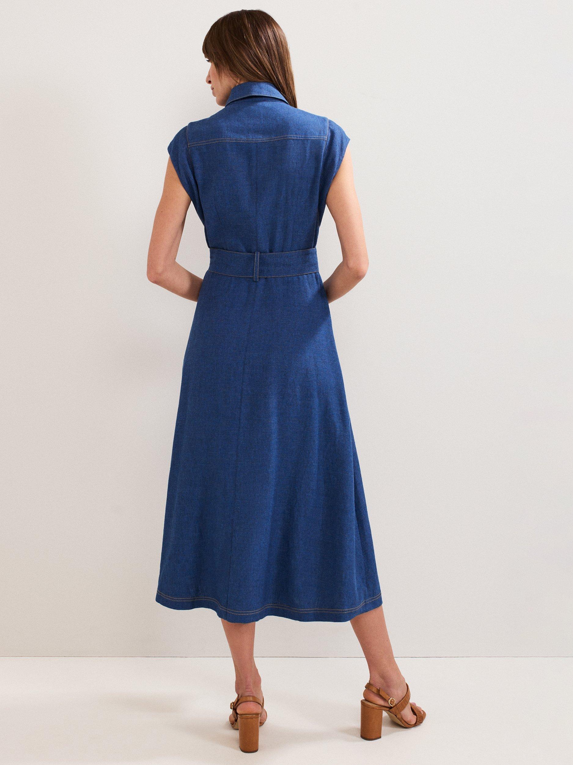Phase Eight Luiza Denim Dress, Blue