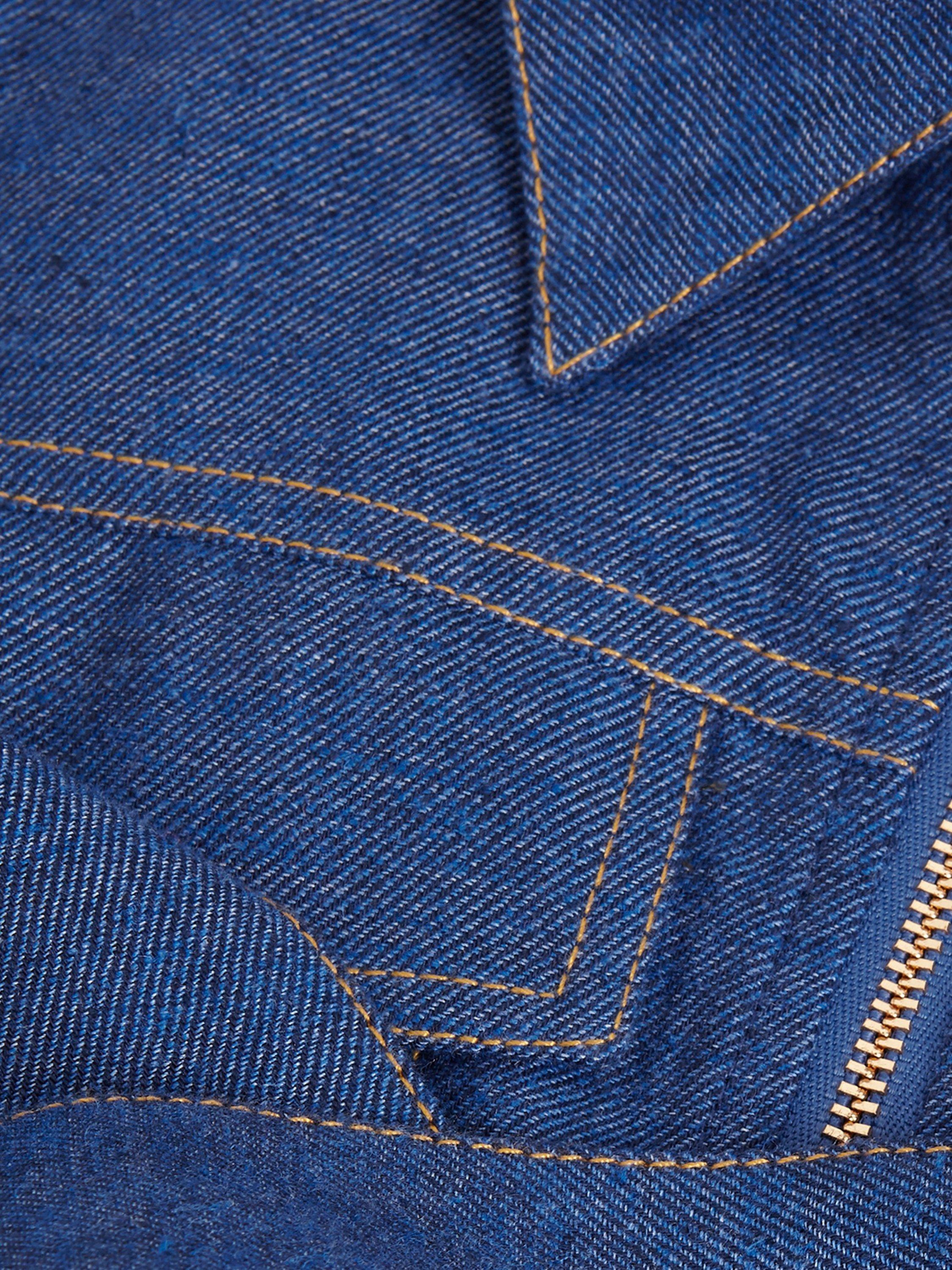 Product image 6 of 9, which shows Phase Eight Luiza Denim Dress, Blue, 6