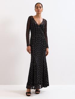 Phase Eight Marie Tapework Maxi Dress, Black, Black
