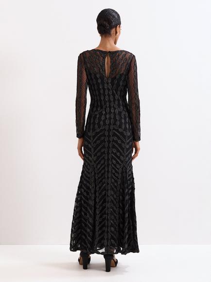 Phase Eight Marie Tapework Maxi Dress, Black - view 2, Black