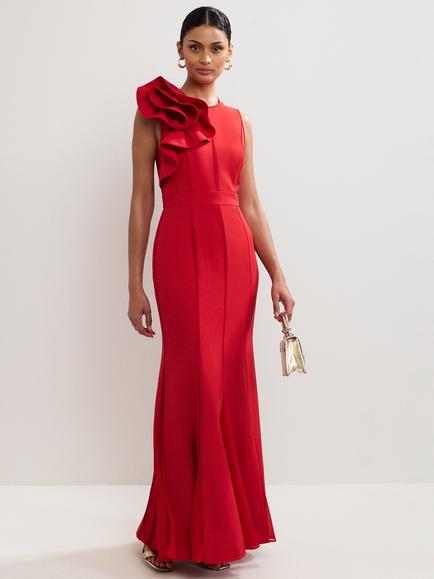 Phase Eight Petite Tyra Sleeveless Maxi Dress, Red
