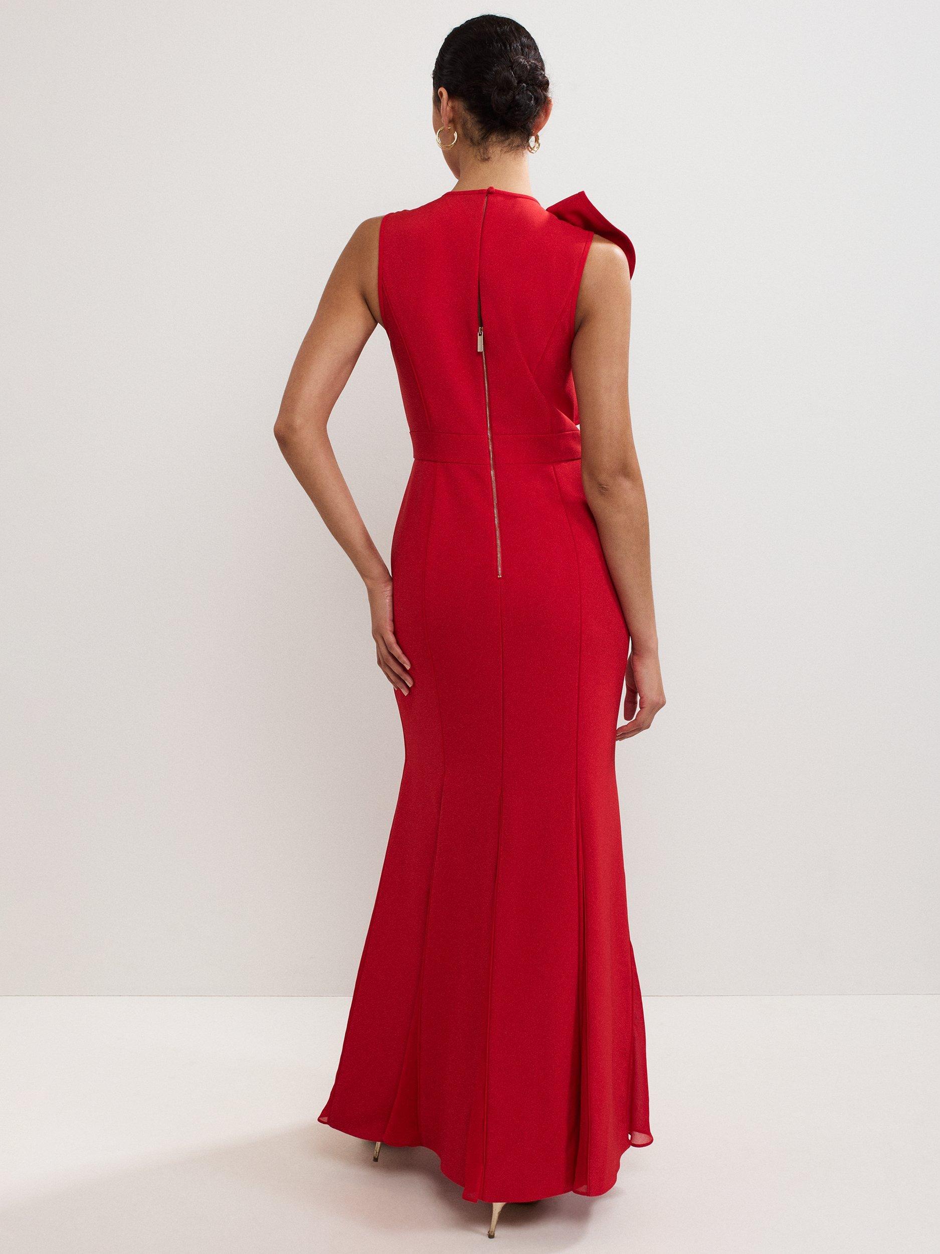 Product image 2 of 8, which shows Phase Eight Petite Tyra Sleeveless Maxi Dress, Red, 6