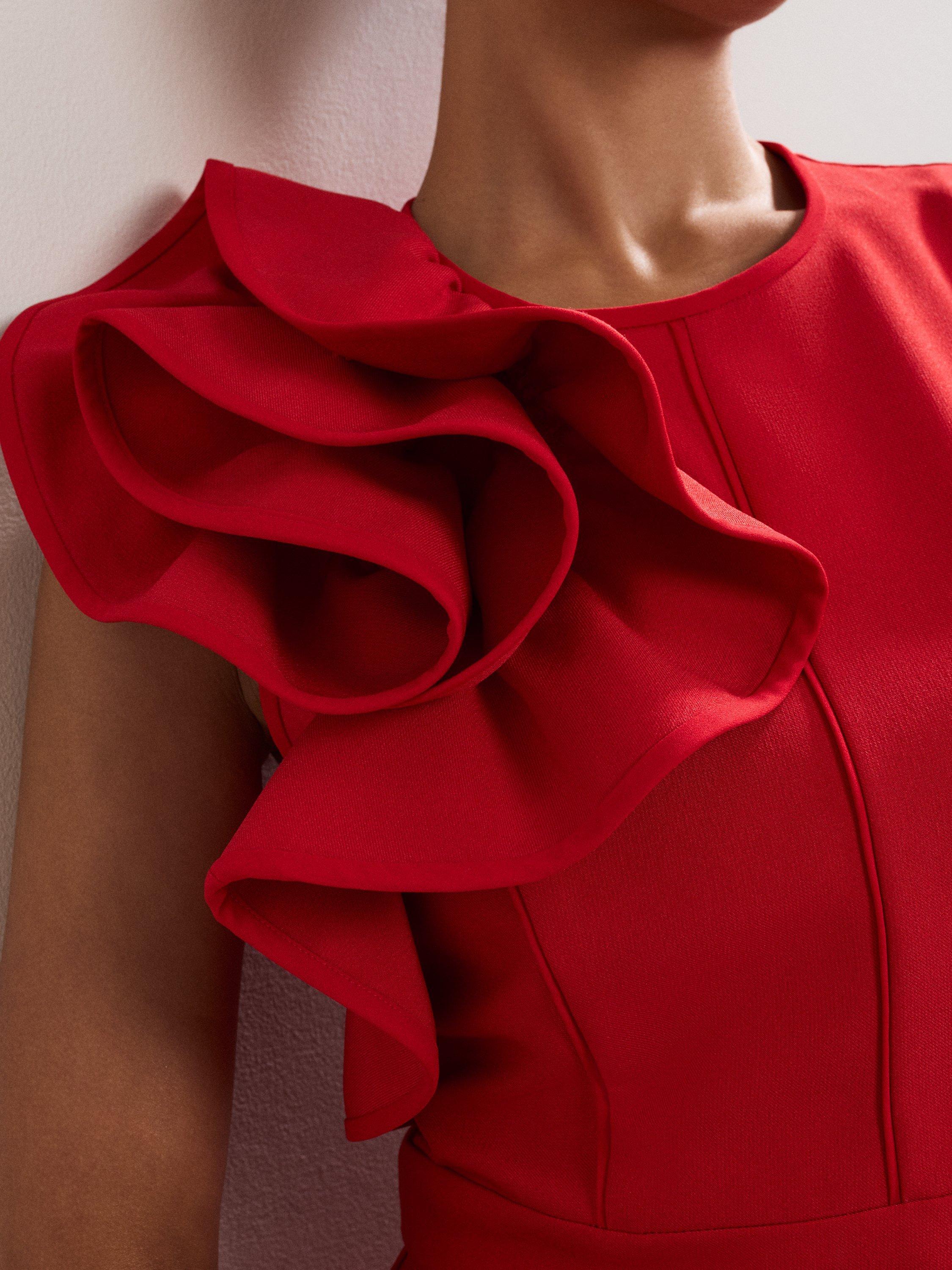 Product image 7 of 8, which shows Phase Eight Petite Tyra Sleeveless Maxi Dress, Red, 6