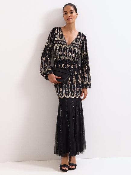 Phase Eight Sasha Black Dress, Black, Black