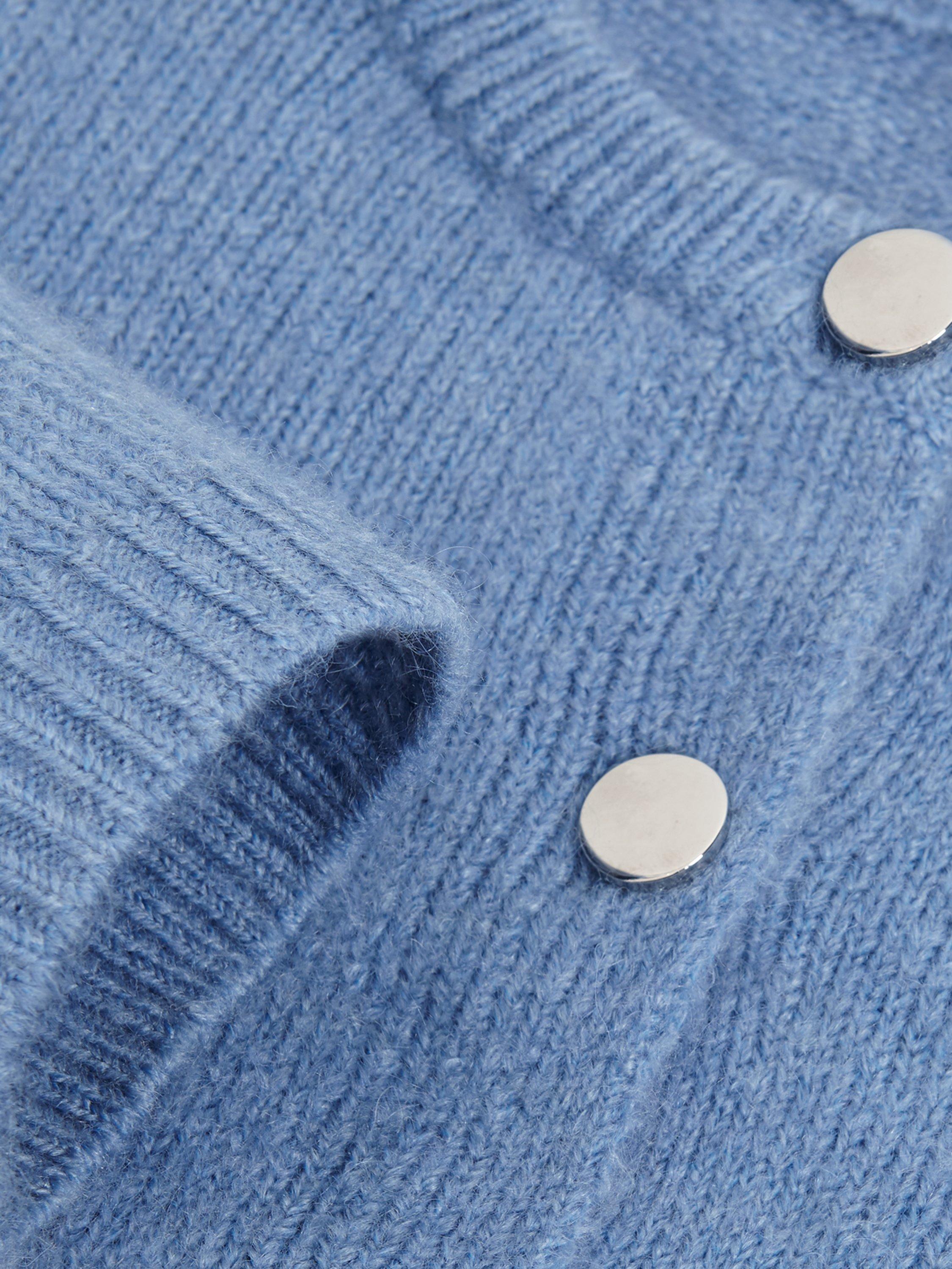 Product image 6 of 9, which shows Phase Eight Jade Round Neck Cardigan, Blue, S