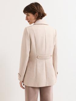 Phase Eight Aurelie Wool Blend Pea Coat, Neutral - view 2, Neutral