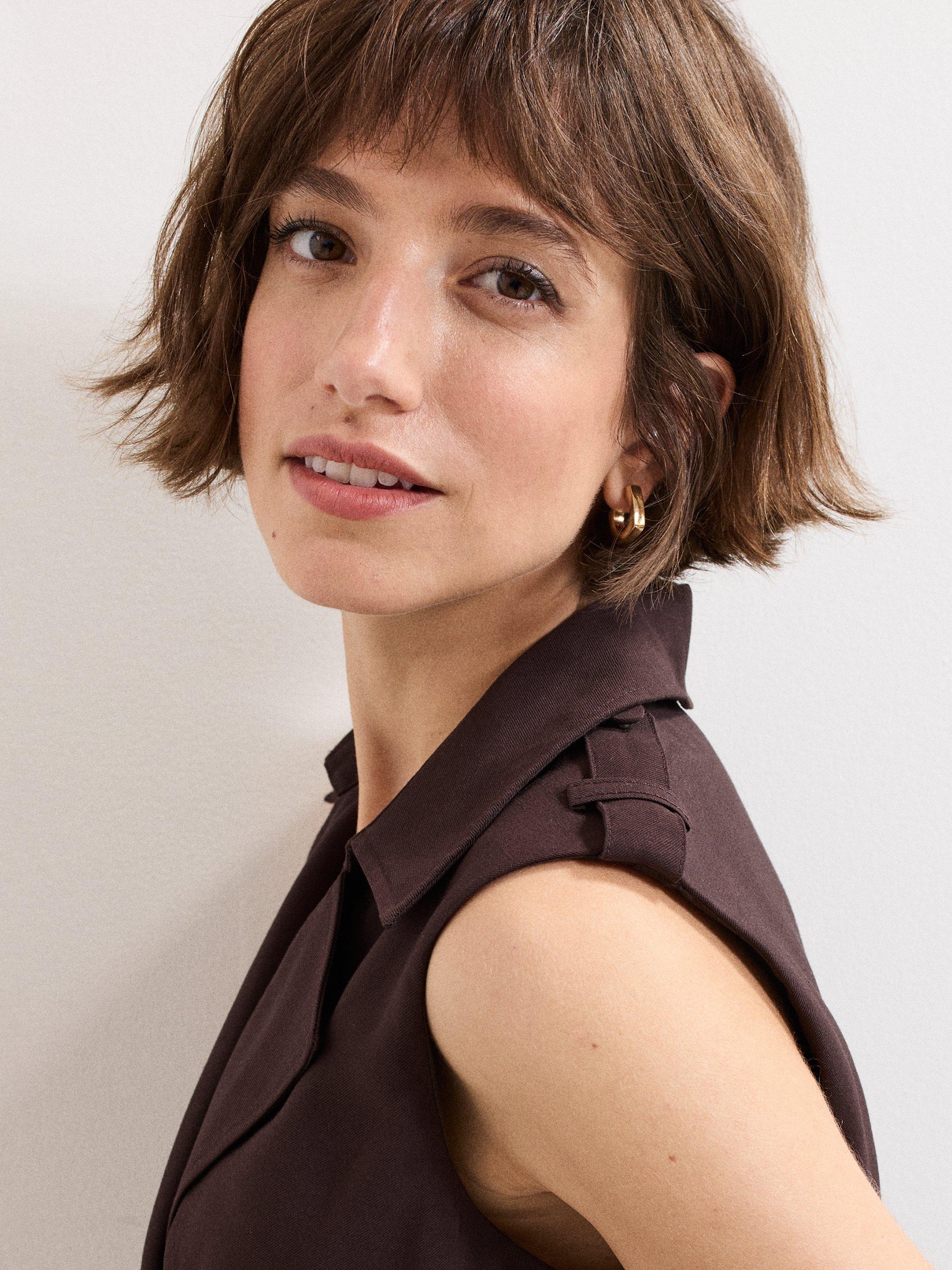 Product image 7 of 8, which shows Phase Eight Janita Sleeveless Jumpsuit, Brown, 6