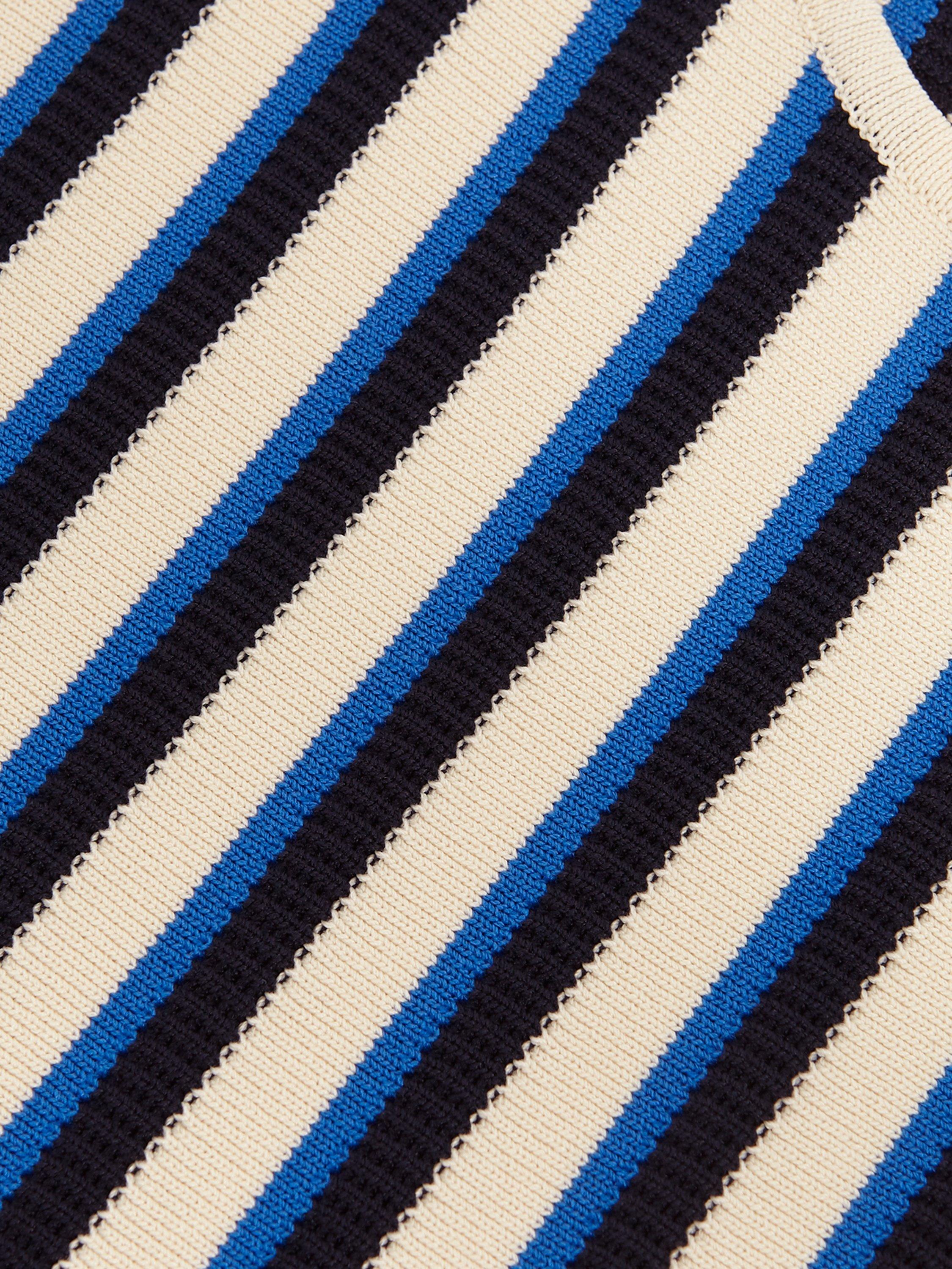 Product image 6 of 7, which shows Phase Eight Betsy Stripe Peplum Top, Navy/Ivory, XS