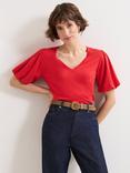 Phase Eight Courtney V-Neck Top, Red