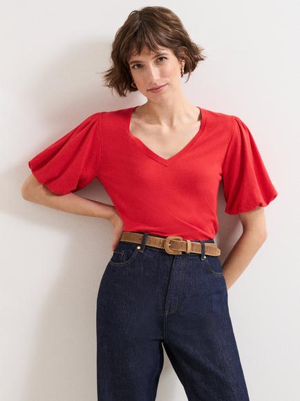 Phase Eight Courtney V-Neck Top, Red, Red