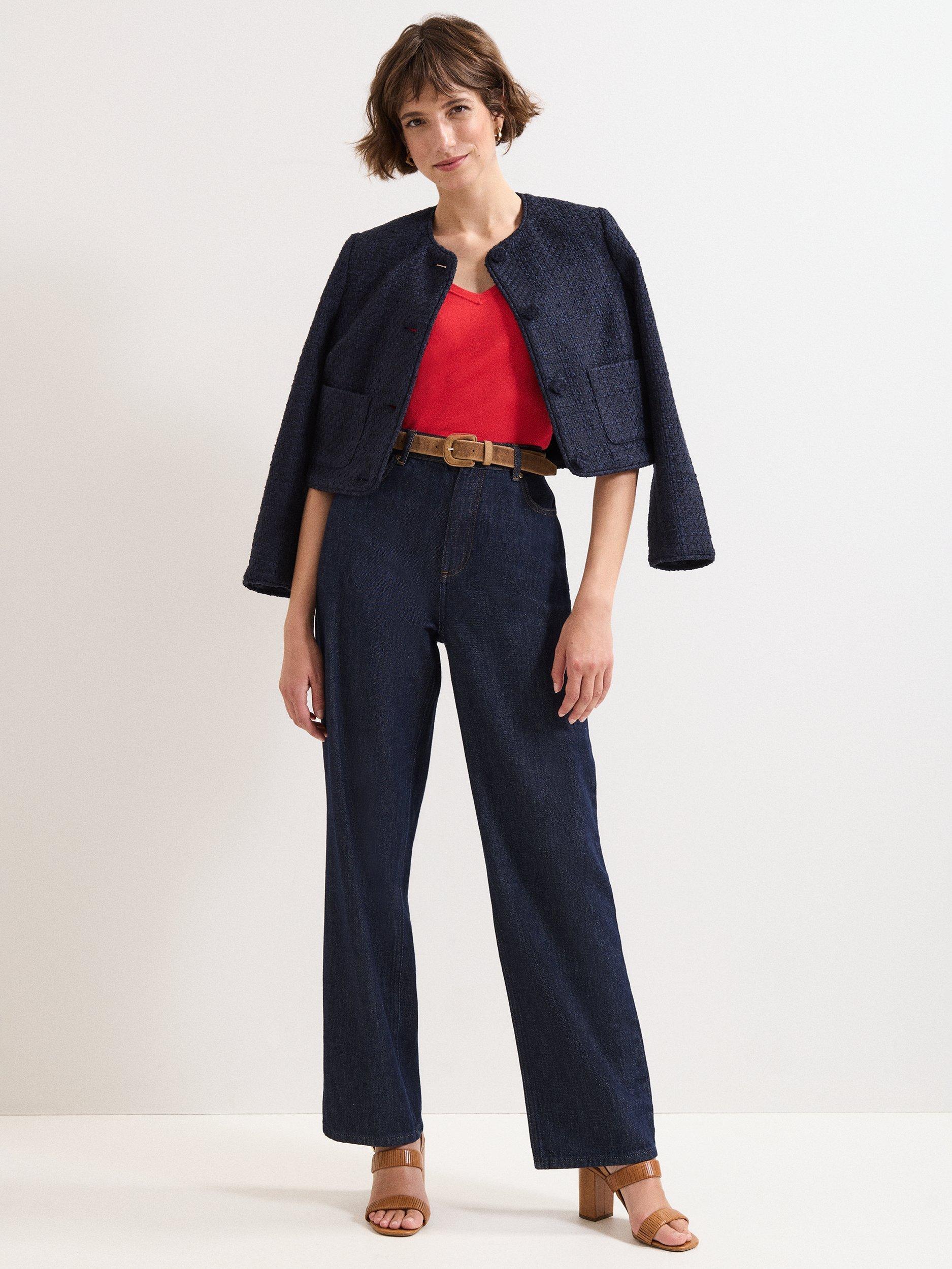 Product image 7 of 7, which shows Phase Eight Courtney V-Neck Top, Red, S