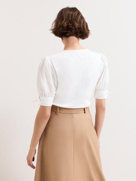 Phase Eight Luella Puff Sleeve Top, White - view 2, White
