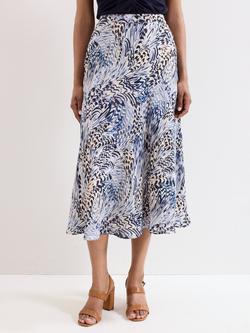 Phase Eight Adola Abstract Midi Skirt, Blue, Blue