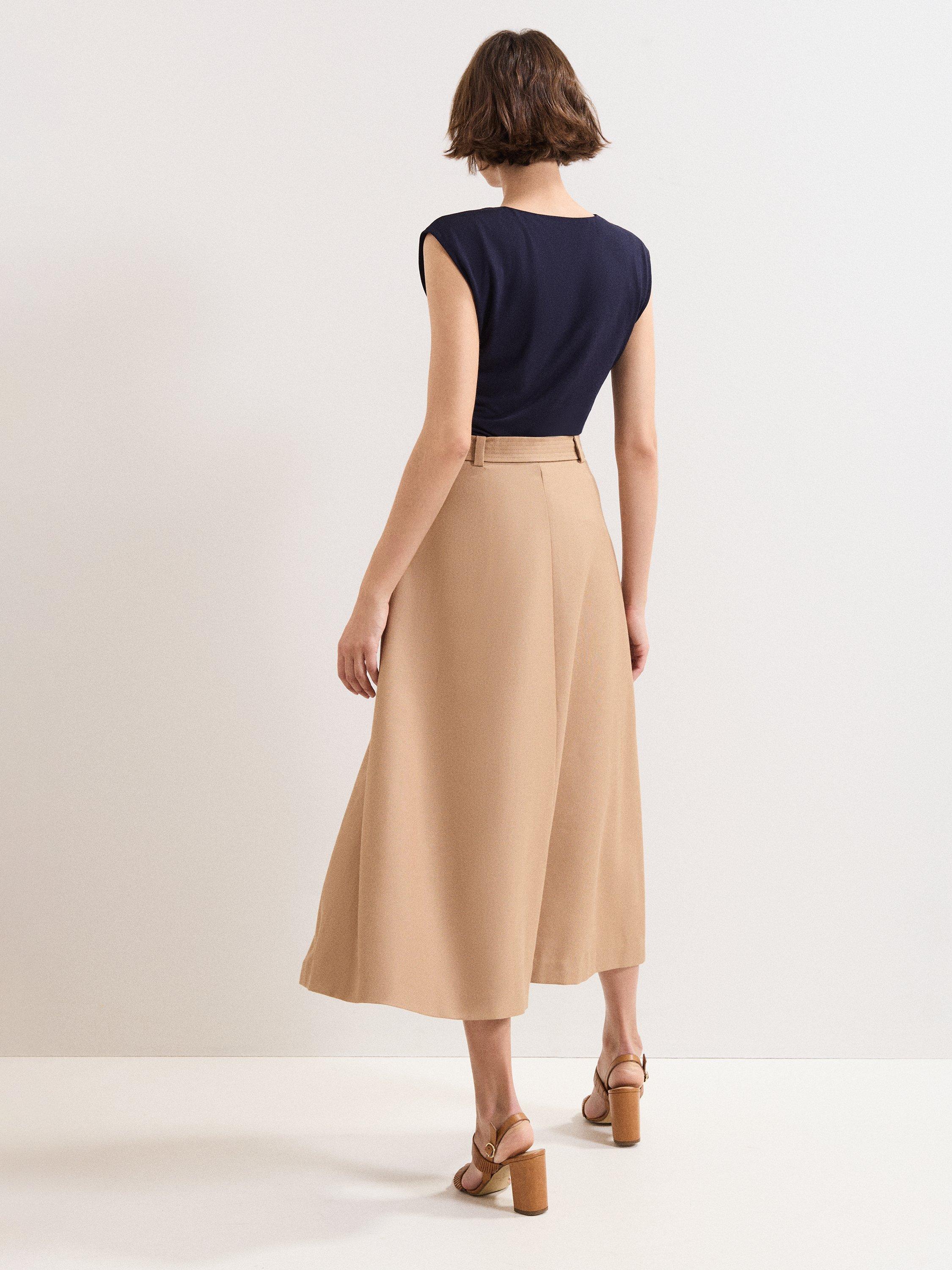 Product image 2 of 7, which shows Phase Eight Rochelle Belted Skirt, Camel, 8