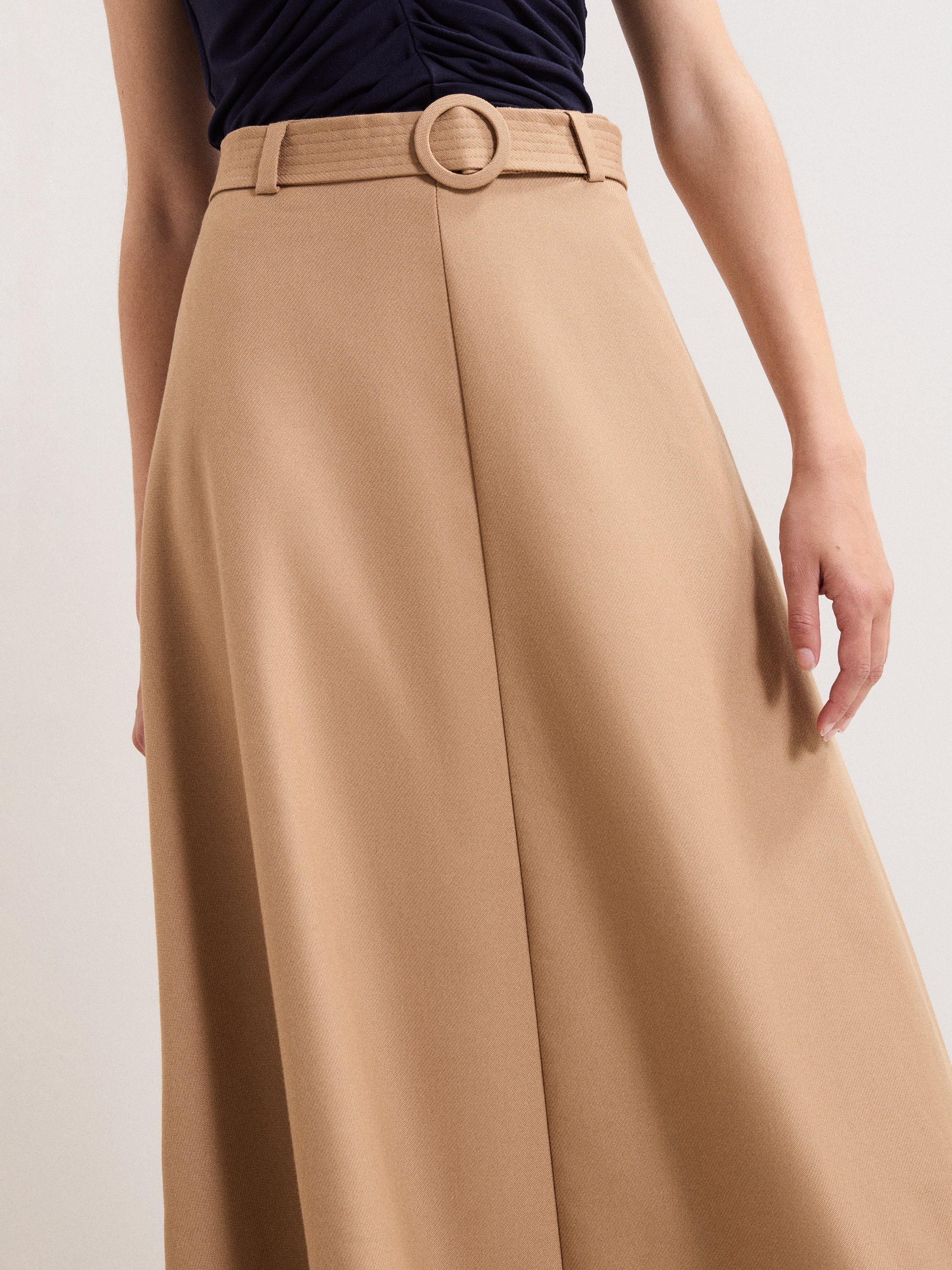 Product image 4 of 7, which shows Phase Eight Rochelle Belted Skirt, Camel, 8