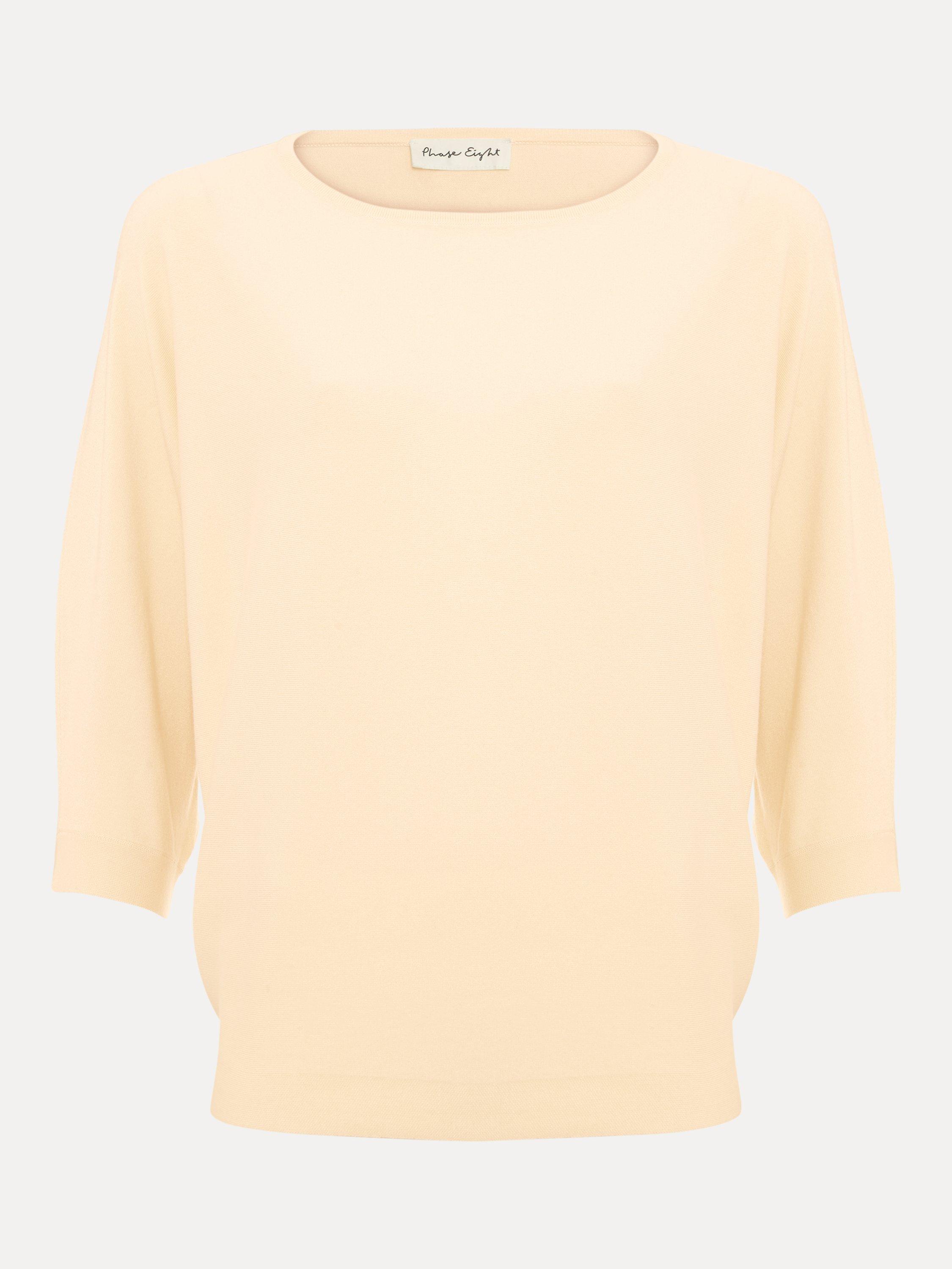 Product image 5 of 8, which shows Phase Eight Cristine Knit Batwing Jumper containing LENZING™ ECOVERO™ Viscose, Pale Yellow, S