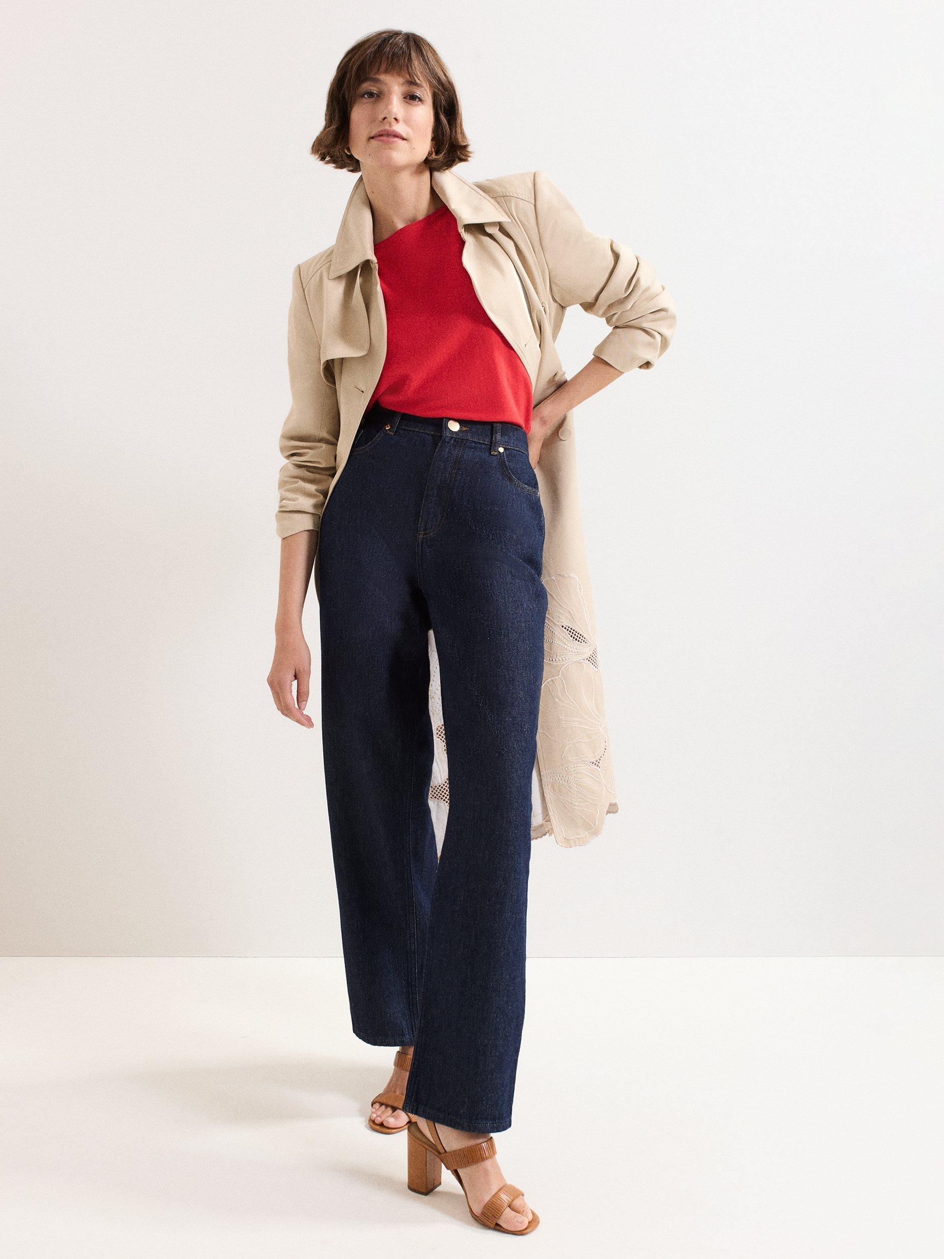 Product image 8 of 8, which shows Phase Eight Cristine Knit Batwing Jumper containing LENZING™ ECOVERO™ Viscose, Red, XS