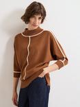 Phase Eight Hallie Tipped Jumper, Brown
