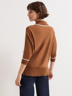 Phase Eight Hallie Tipped Jumper, Brown - view 2, Brown