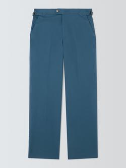 John Lewis Side Adjuster Cotton Blend Suit Trousers, Airforce