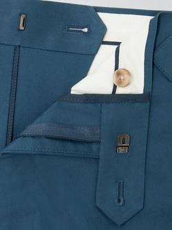 John Lewis Side Adjuster Cotton Blend Suit Trousers - view 2, Airforce