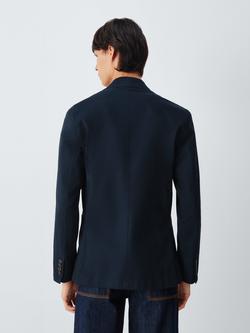 John Lewis Washed Cotton Blend Regular Fit Blazer, Navy - view 2, Navy