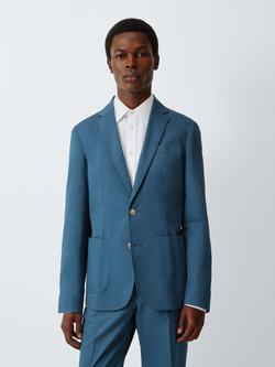 John Lewis Single Breasted Regular Fit Cotton Blend Suit Jacket, Airforce