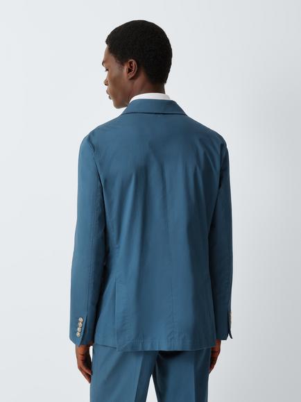 John Lewis Single Breasted Regular Fit Cotton Blend Suit Jacket - view 2, Airforce