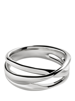 Monica Vinader Nura Cross Over Ring, Silver