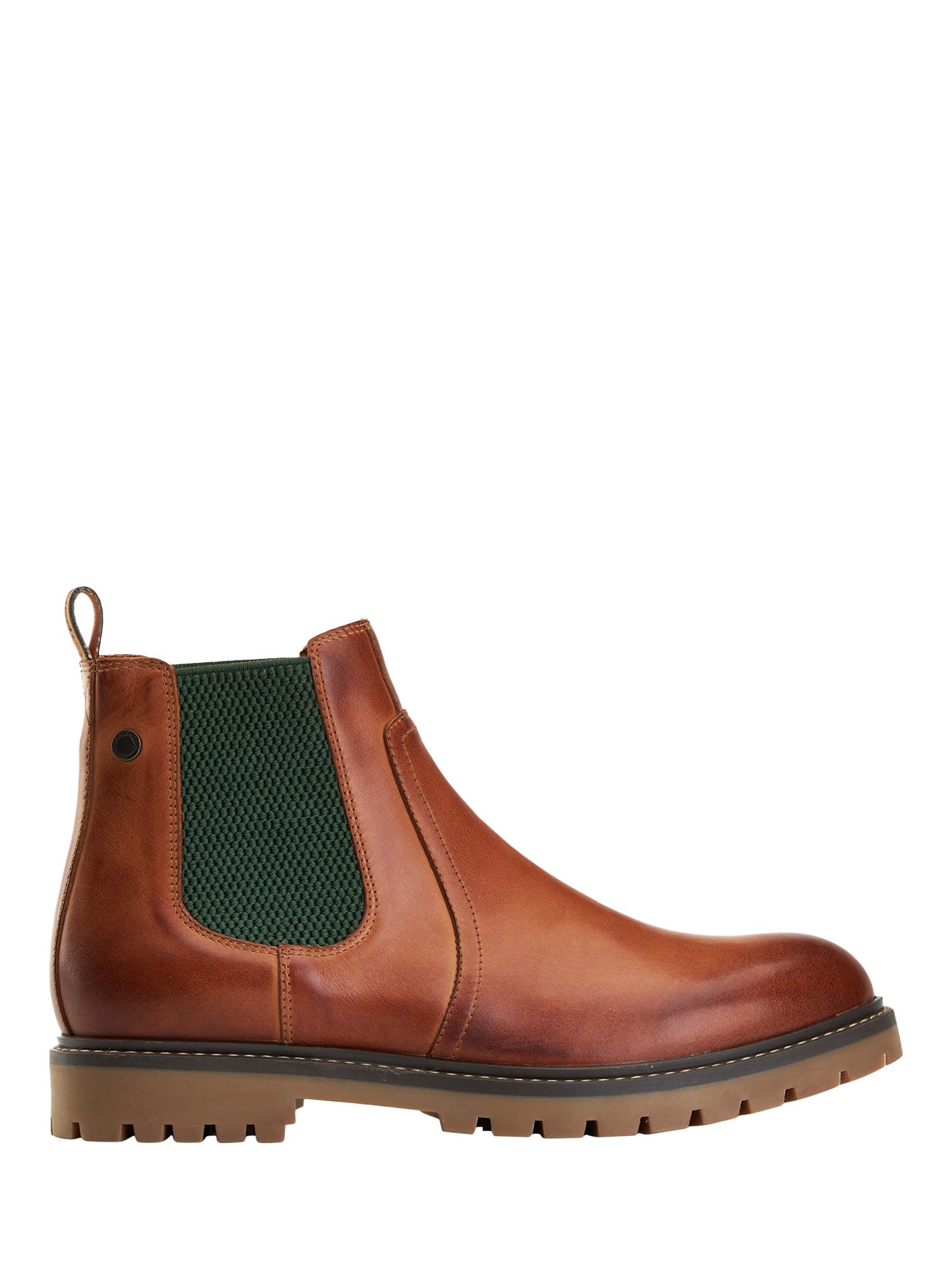 Product image 1 of 1, which shows Base London Zinc Leather Chelsea Boots, Tan, 6