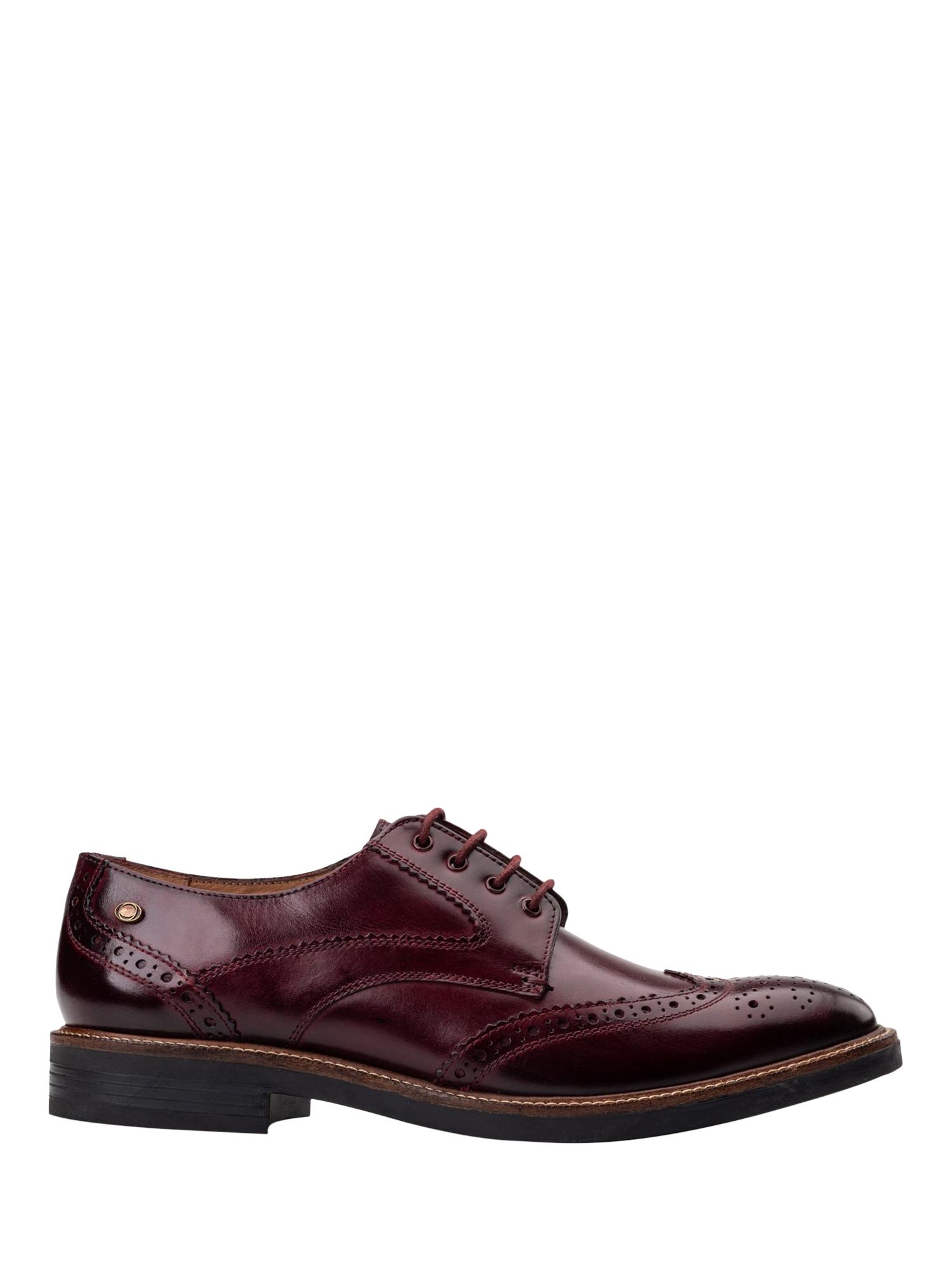 Product image 1 of 1, which shows Base London York Leather Brogues, Wine, 6
