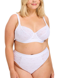 Oola Lingerie Floral Lace Underwired Plunge Bra, White