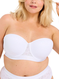 Oola Lingerie Floral Lace Strapless Bra, White