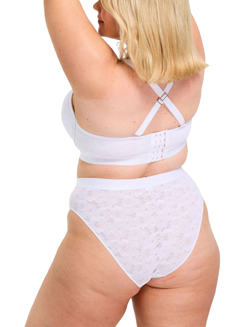 Product image 3 of 7, which shows Oola Lingerie Floral Lace Strapless Bra, White, 36F