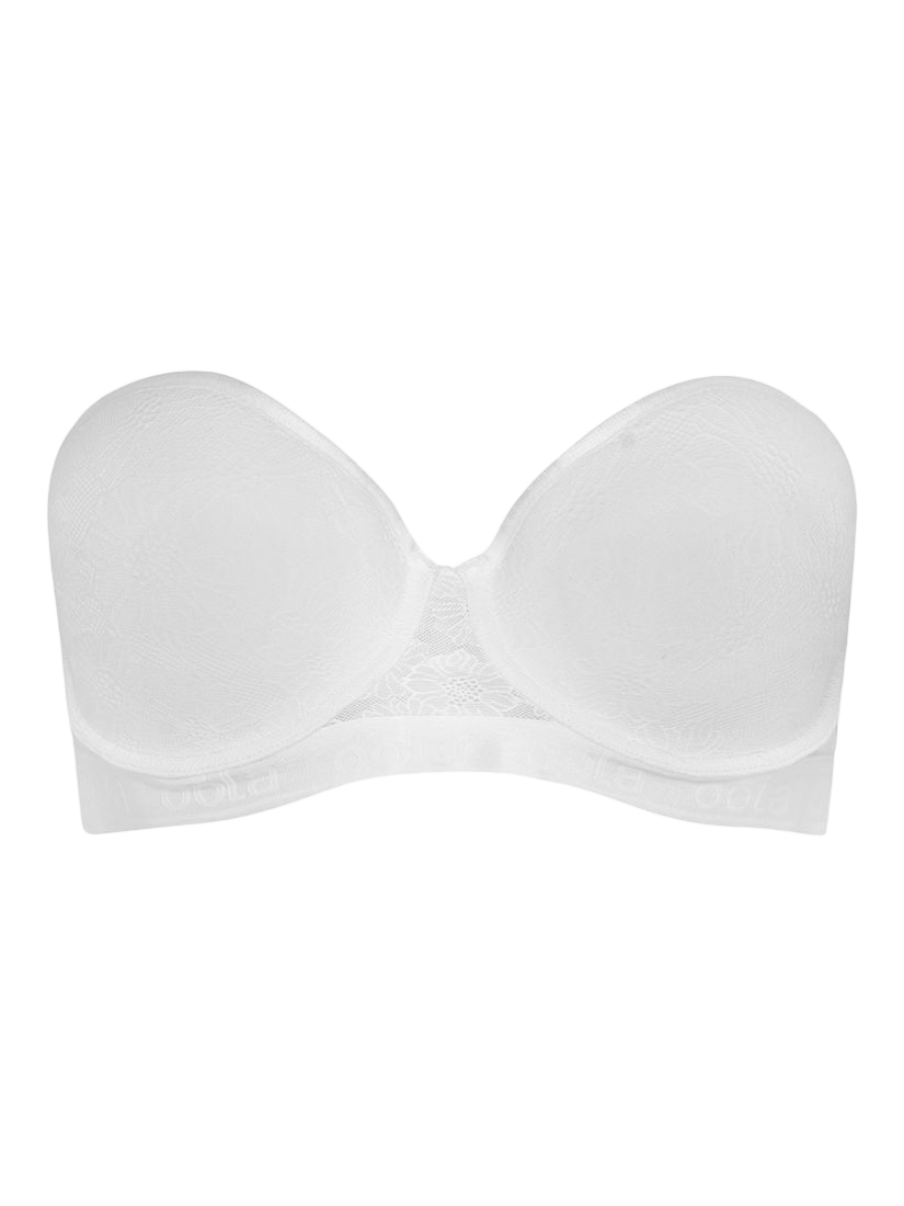 Product image 6 of 7, which shows Oola Lingerie Floral Lace Strapless Bra, White, 36F