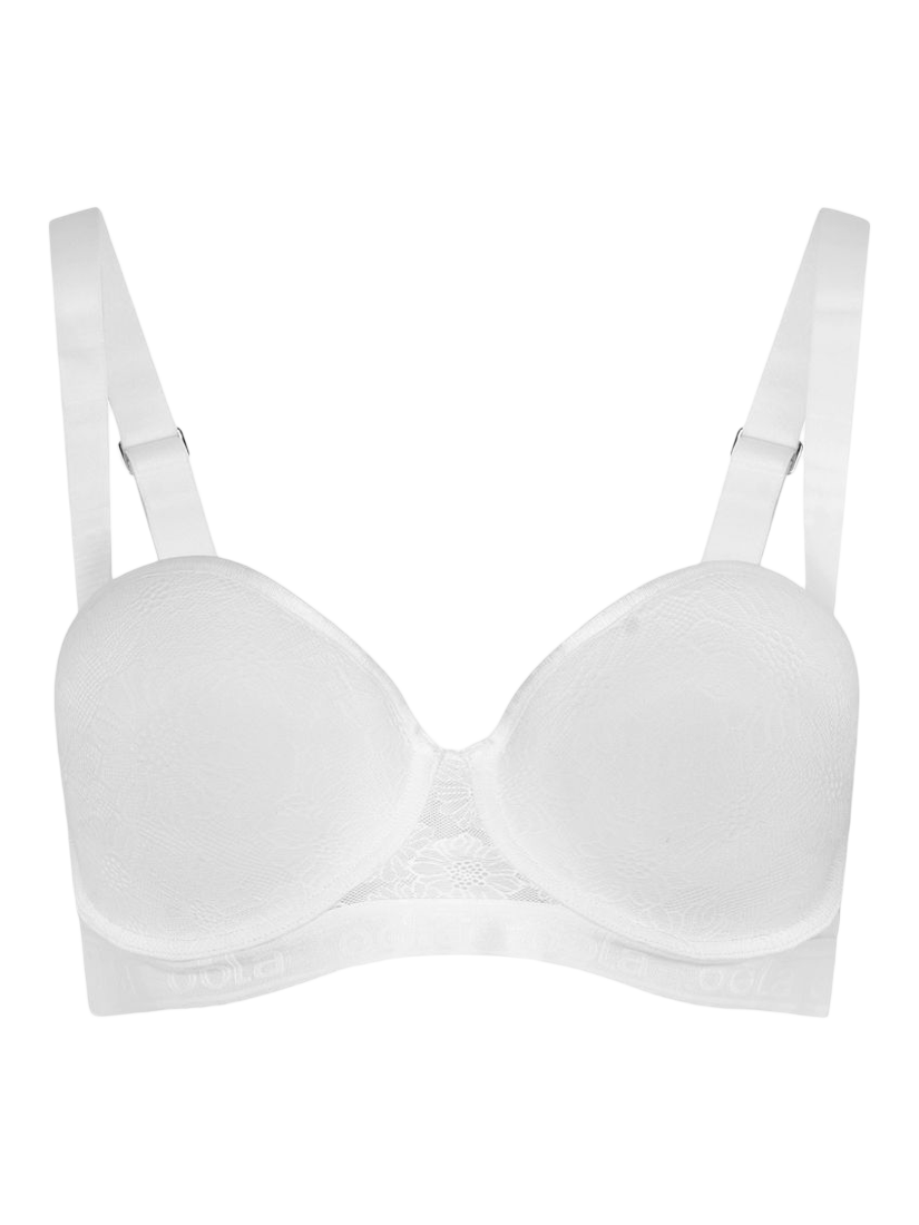 Product image 7 of 7, which shows Oola Lingerie Floral Lace Strapless Bra, White, 36F