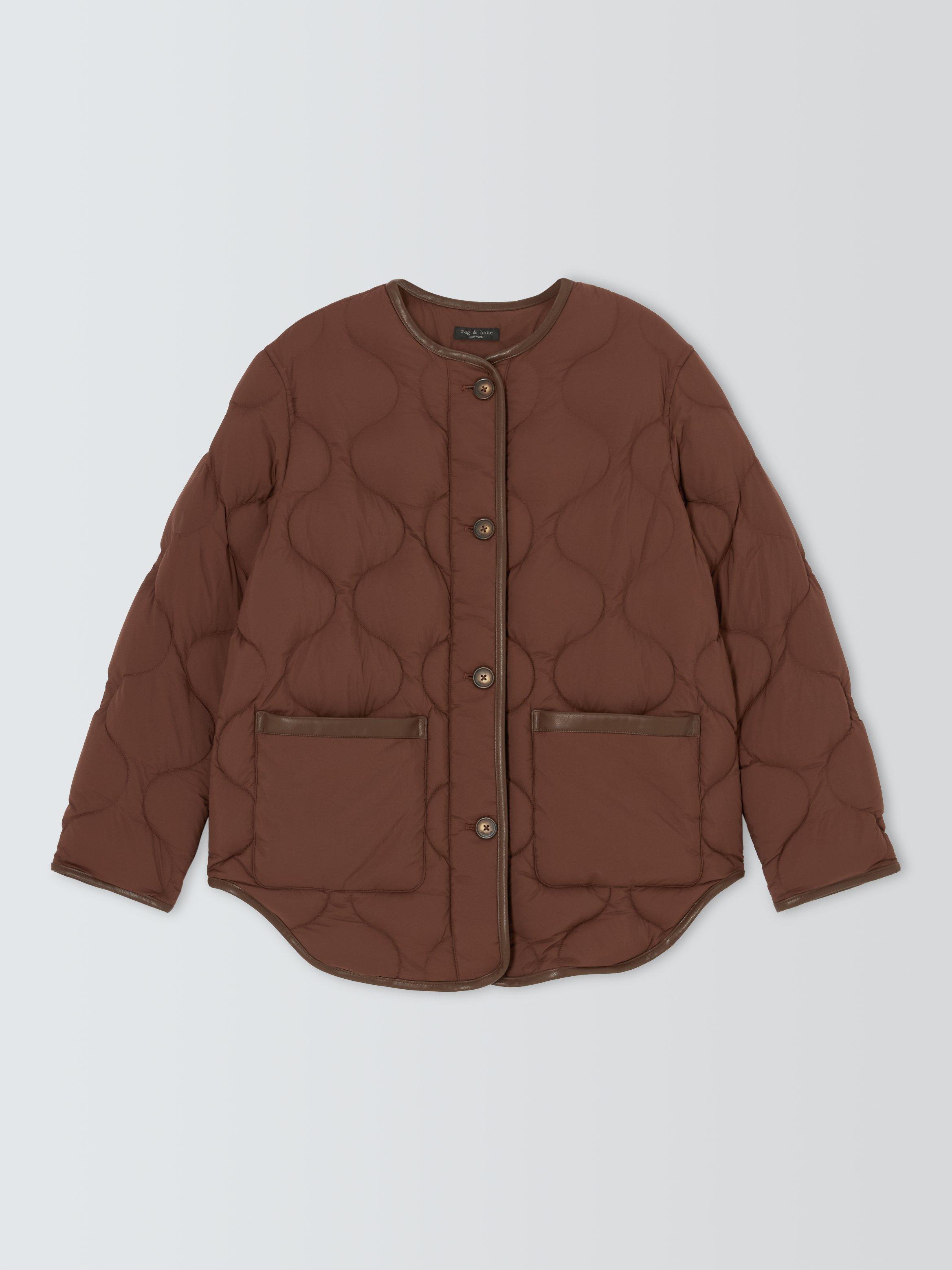 Product image 4 of 6, which shows rag & bone Tatiana Quilted Jacket, Brown, XS