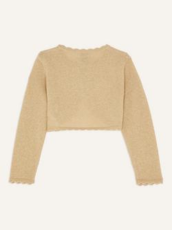 Monsoon Baby Niamh Cardigan, Gold - view 2, Gold