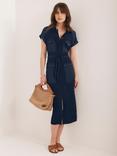 Mint Velvet Short Sleeve Utility Midi Dress, Navy Blue