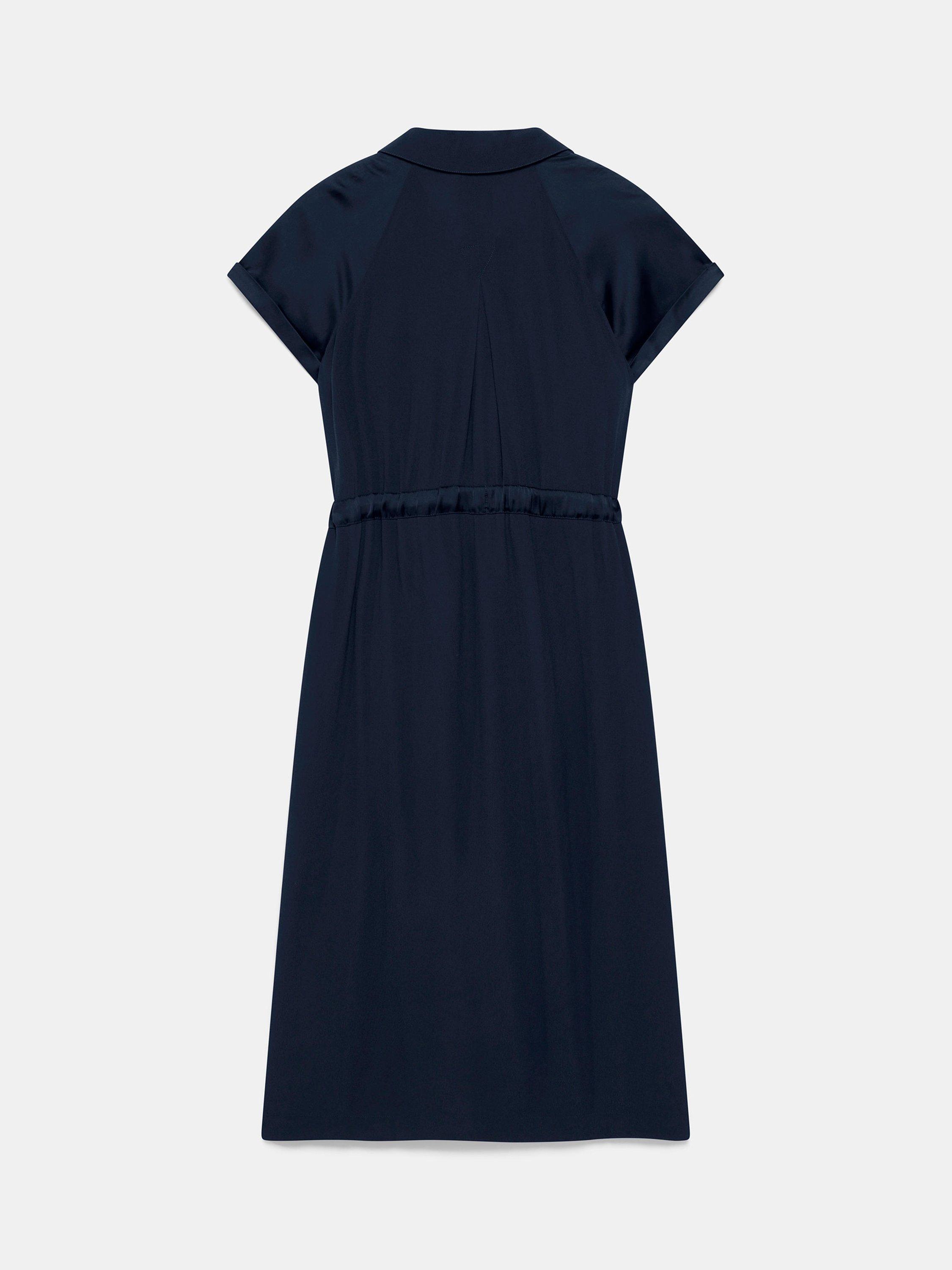 Product image 8 of 8, which shows Mint Velvet Short Sleeve Utility Midi Dress, Navy Blue, 6