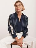 Mint Velvet Striped Long Sleeved Graphic Shirt