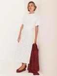 Mint Velvet High Waist Lace Pencil Skirt, White Ivory